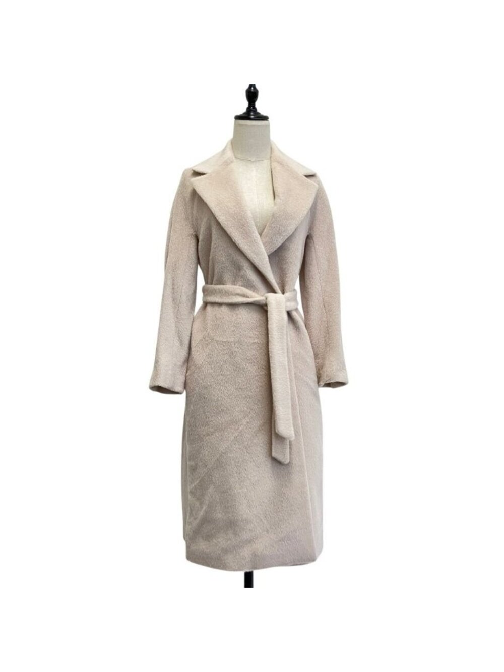 Max Mara Studio Alpaca Cowl Gown Coat 36 Light Pink